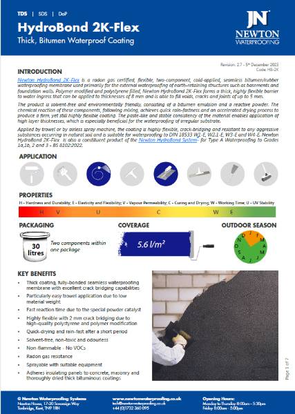 HydroBond 2K-Flex Technical Data Sheet