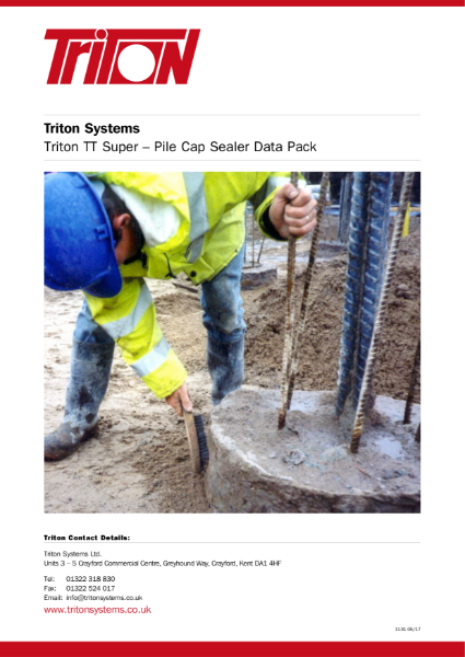 Triton Systems Pile Cap Sealer for Structural Waterproofing Data Pack