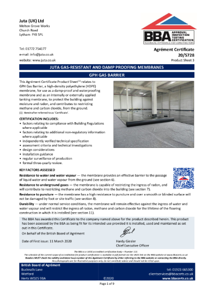 BBA Agrément Certificate