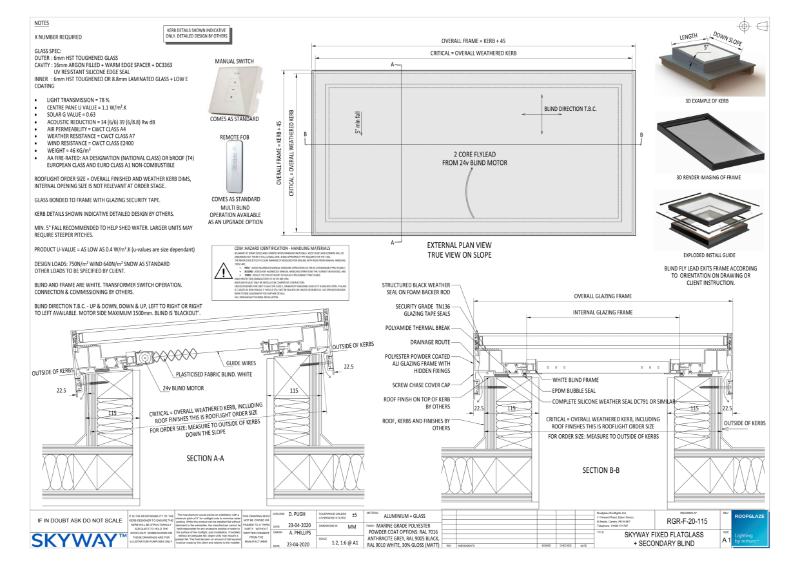 DWG Fixed + blind below glass