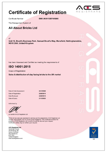 ISO 14001:2015 Certificate