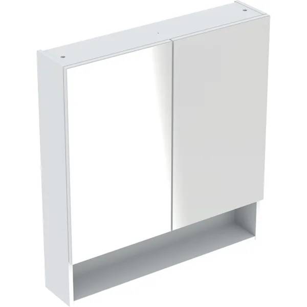 Geberit Selnova Square mirror cabinet with two doors and two glass shelves