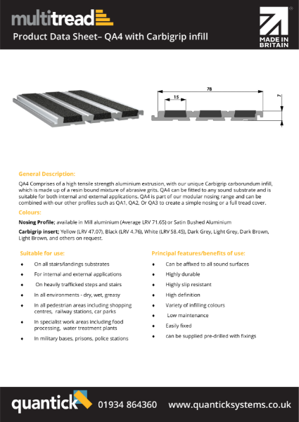 QA4 Product Datasheet