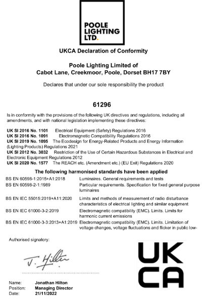 Declaration of Conformity - SY61296