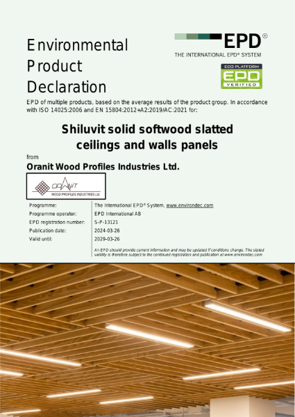 Oranit Softwood EPD