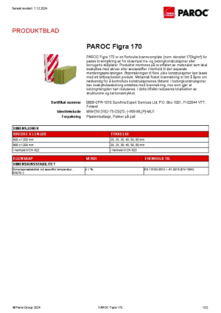 Datablad - PAROC Figra 170