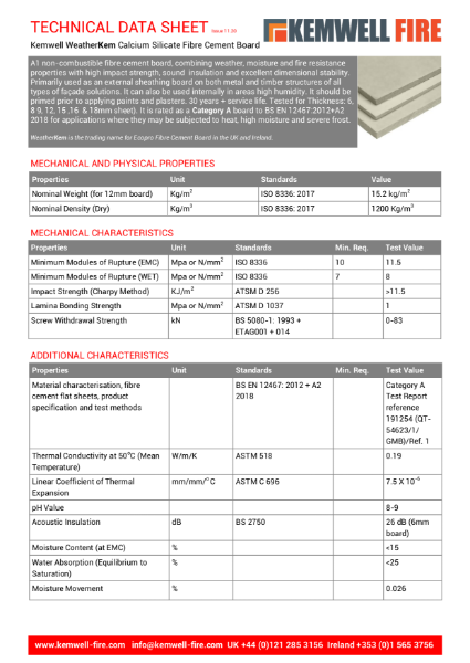 WeatherKem Technical Data Sheet