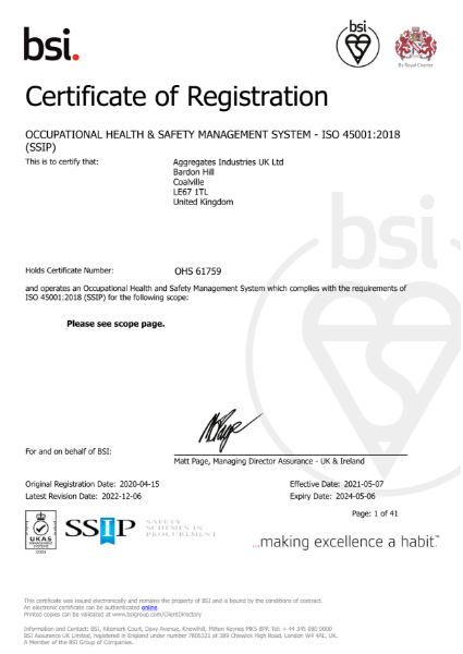 ISO 45001 Health and Safety Management