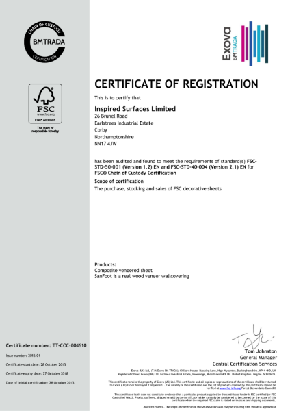 Inspired Surfaces Ltd FSC® Certified