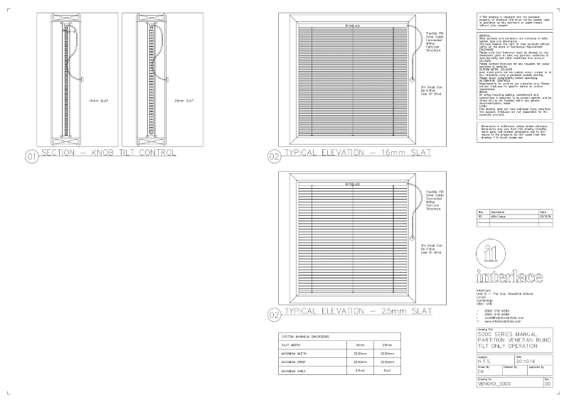 5000 Series Venetian Blind - Drawing Manual Partition