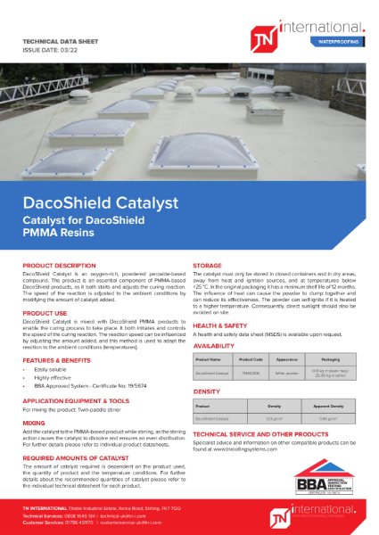 TNi DacoShield Catalyst - Catalyst for DacoShield PMMA Resins - Datasheet