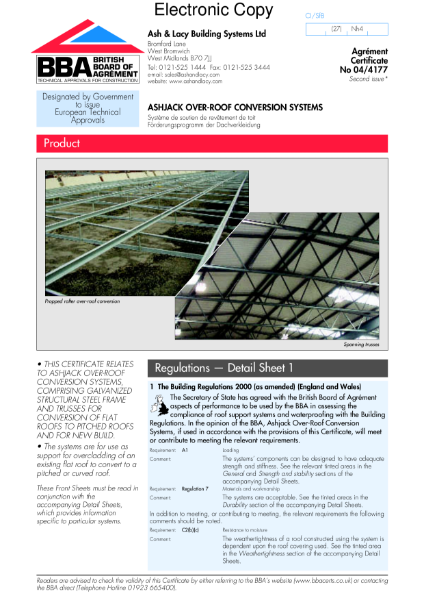 Ashjack over-roof conversion systems