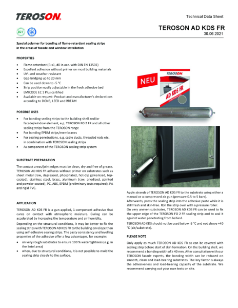 TEROSON AD KDS FR - Technical Data Sheet