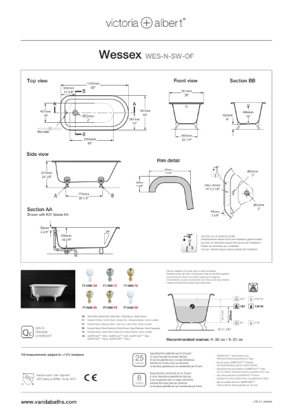 Wessex Freestanding Bath - PDS