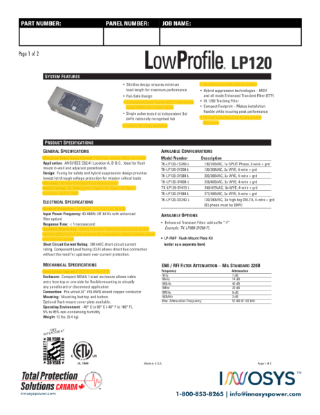 LP120 Datasheet