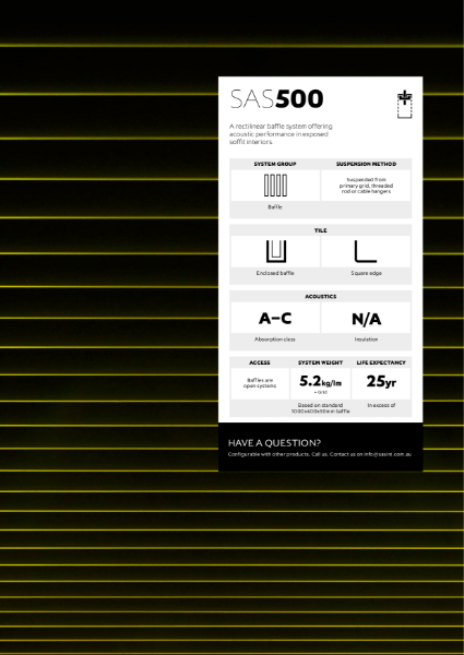 SAS500 Metal Ceiling Brochure