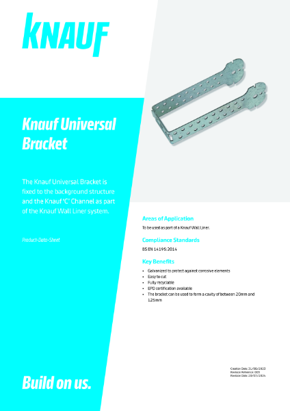 Knauf Universal Bracket Data Sheet