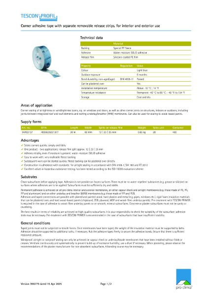 Tescon Profil Technical Datasheet