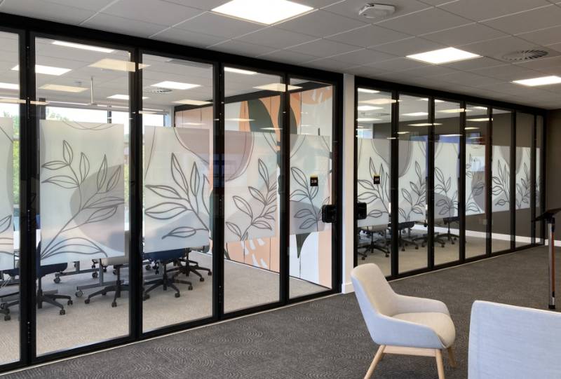 Stylefold Hinged sliding folding acoustic moveable wall - Crown Commercial Services (CCS) offices, Norwich