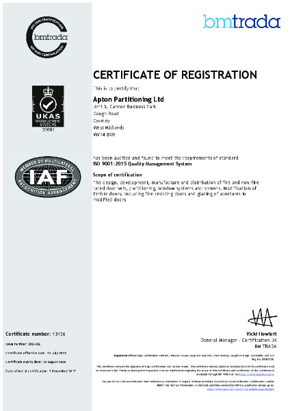 BM TRADA ISO 9001:2015 Quality Management System