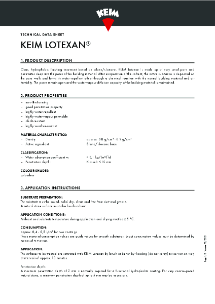 Keim Lotexan Technical Data Sheet
