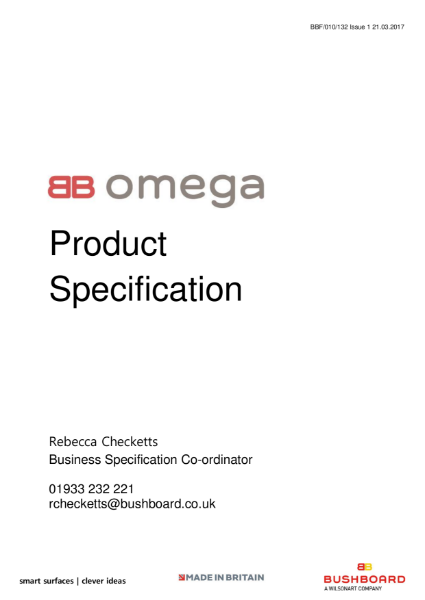 Omega Specification - Worktops