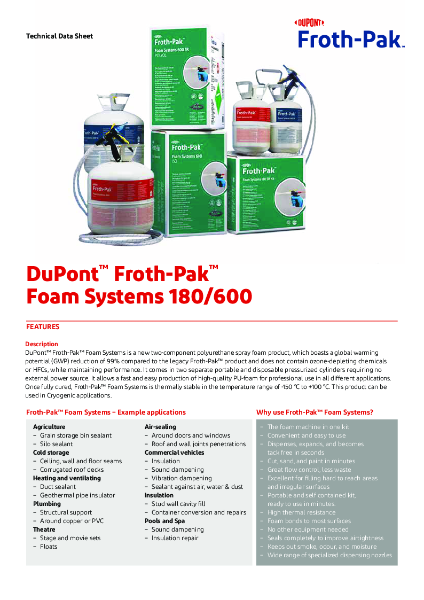 Froth-Pak™ Foam Systems - Data Sheet