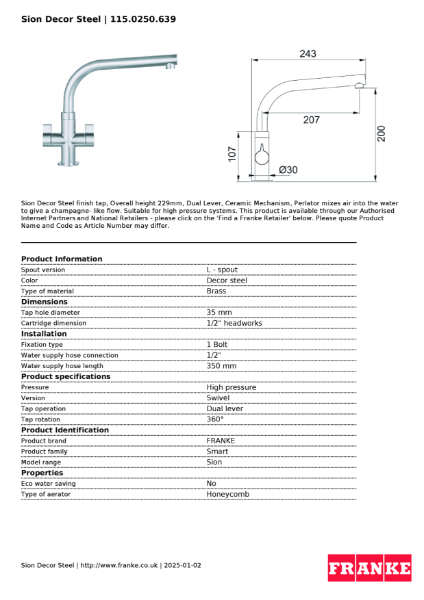 Product Sheet 115.0250.639