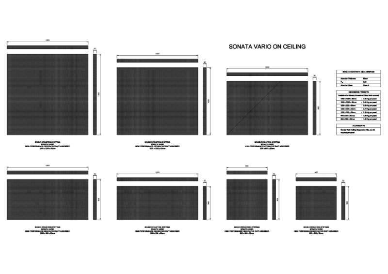 Sonata Vario Ceiling Installation CAD Drawing