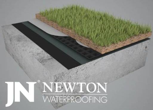 Drainage and Water-Retention Green Roof Membrane Newton NewSeal 420 DeckDrain - Extensive Green Roof Drainage Membrane