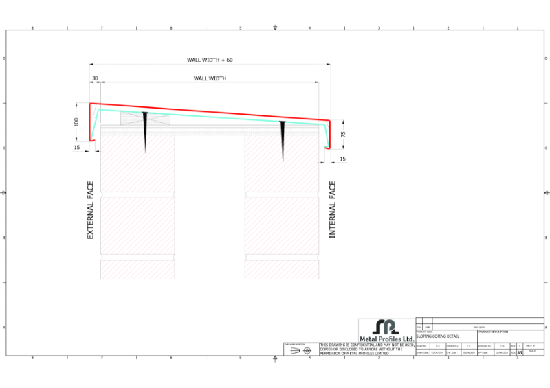 Sloping Coping - Typical Detail