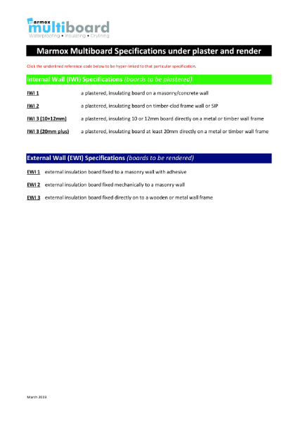 EWI and IWI Specifications - Multiboard