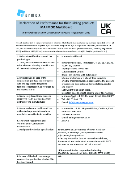 Declaration of Performance