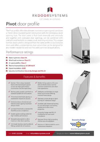 Pivot Entrance  Door