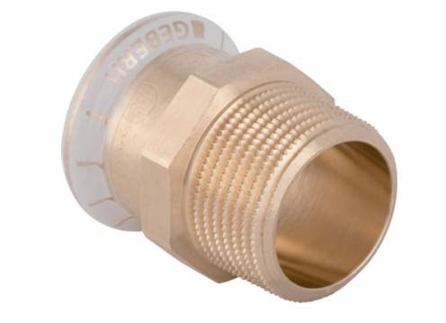 Geberit Mapress Copper Adaptor With Male Thread (FKM, Blue) 