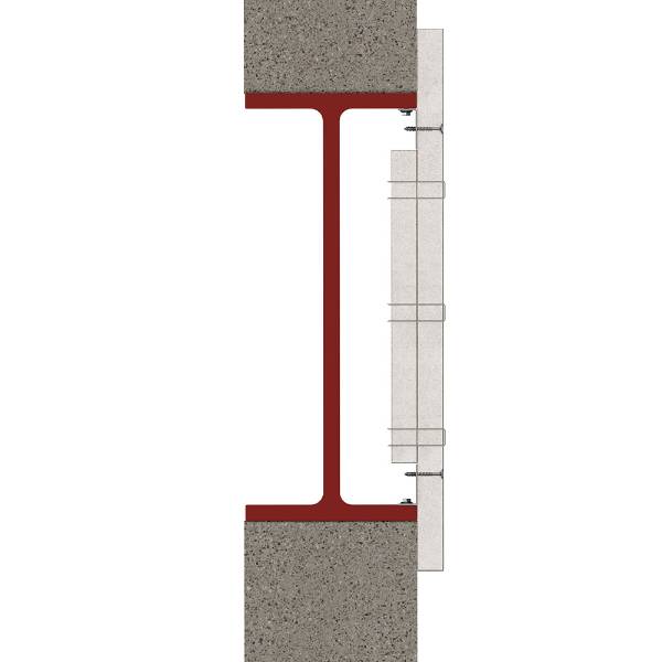 PROMATECT-250® - 1 Sided Beam Protection up to 600 mm Deep. Board Fixed to Angle – ST P250-001S