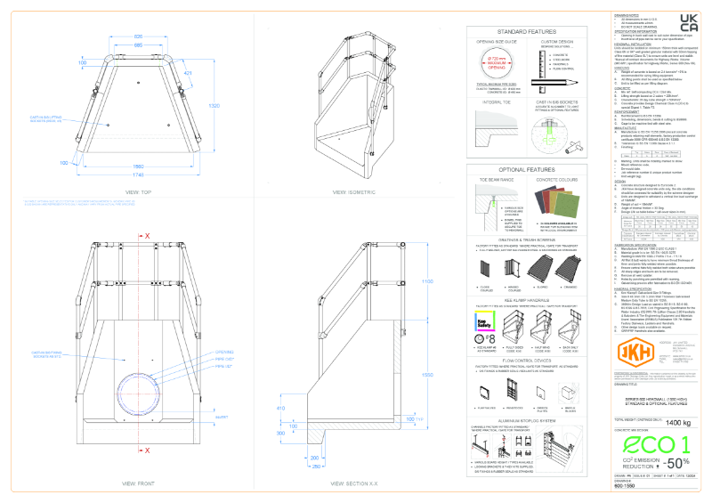 SERIES 600 HEADWALL (1550mm HIGH)