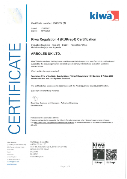 KIWA Regulation 4 (KUKreg4) Certification