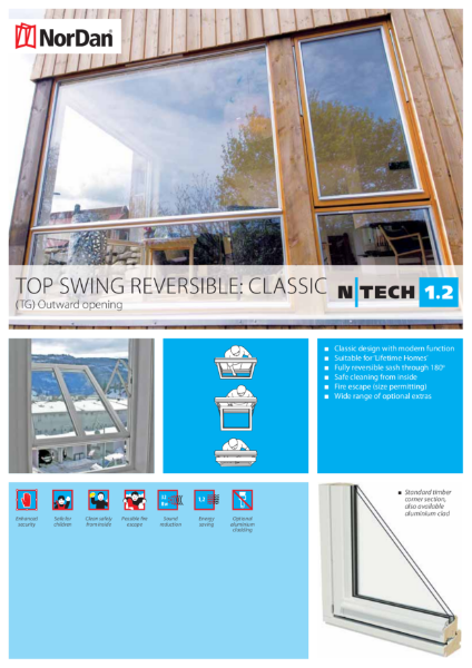 NorDan Top Swing Reversible Windows: Classic