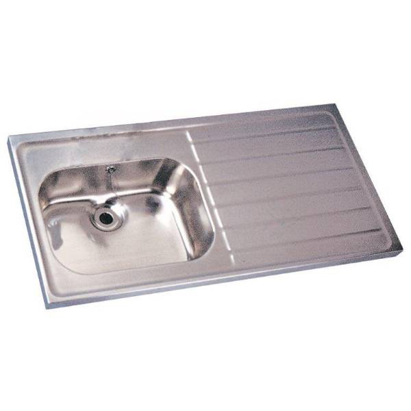 Stainless steel kitchen sink, with one bowl