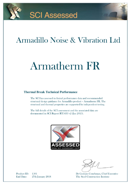 SCI Certificate for Armatherm