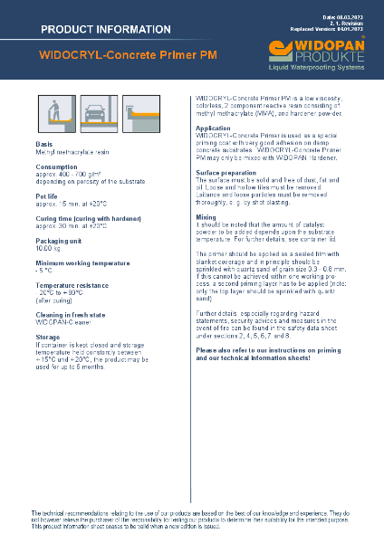 PDS WIDOCRYL-Concrete Primer PM