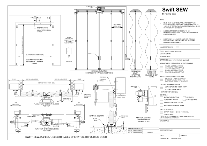 Standard Drawing for Swift-SEW Doors