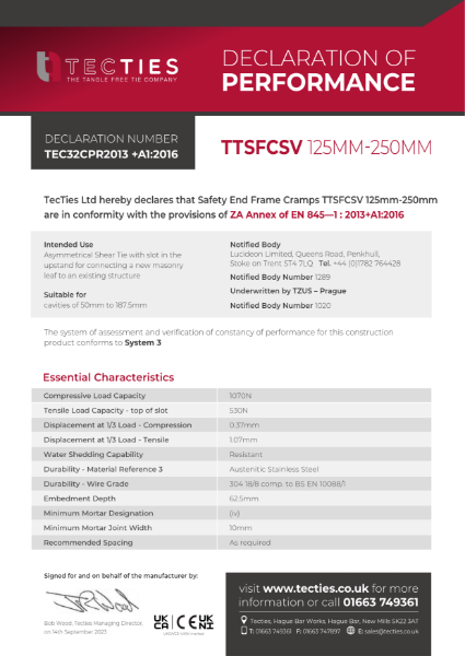 TTSFCVS Declaration of Performance