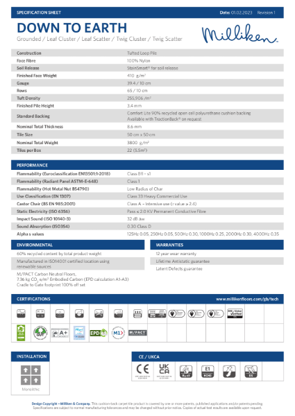 Down to Earth - Grounded - Twig Cluster - Twig Scatter - Leaf Cluster - Leaf Scatter Specification Sheet