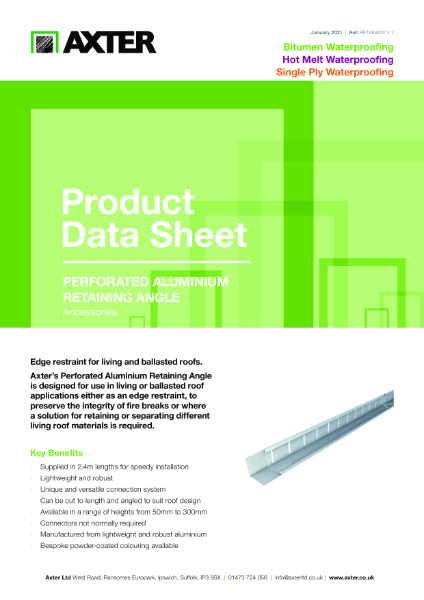 Perforated Aluminium Retaining Angle Technical Data Sheet