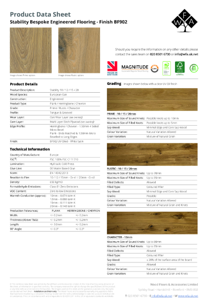 BF902 Magnitude Data Sheet