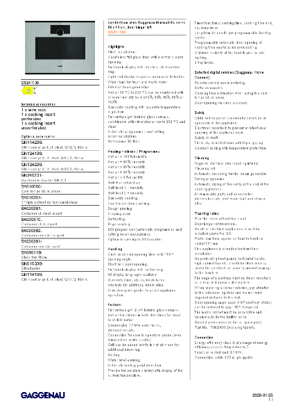 GS241130 Product Specification Sheet