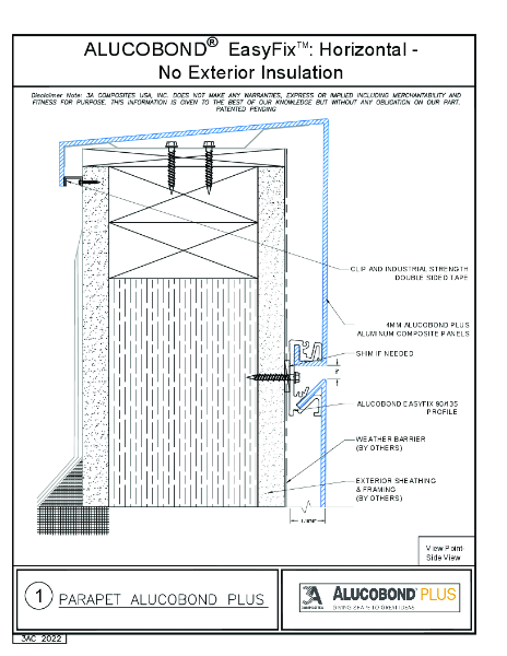EasyFix Details Horizontal No Exterior Insulation