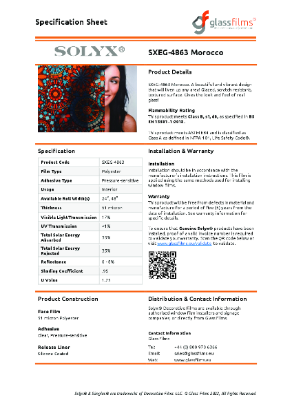 SXEG-4863 Morocco Specification Sheet